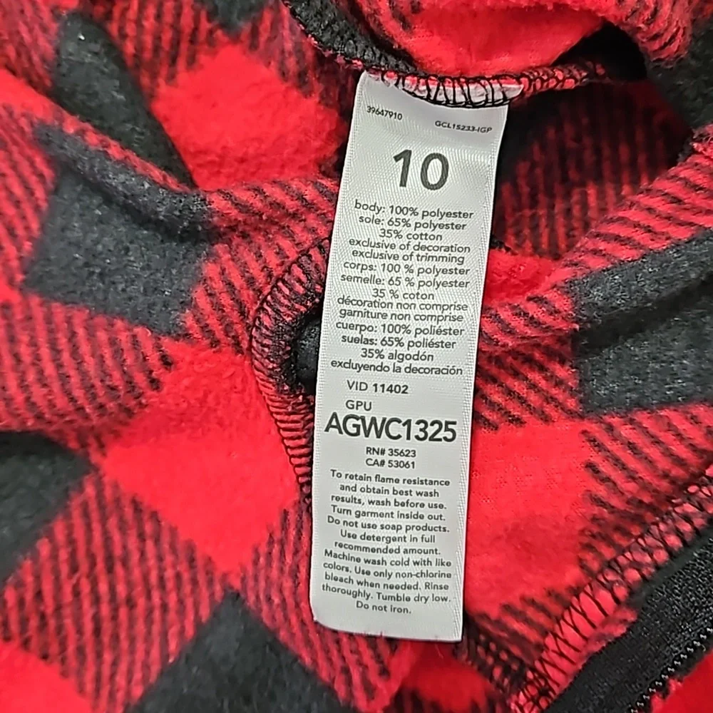 LN Carter's kids size 10 fleece buffalo check pajamas - Picture 4 of 4